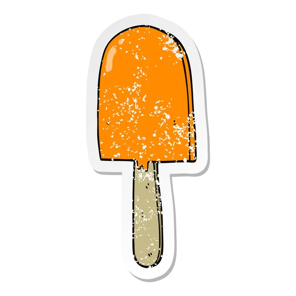 Verontruste Sticker Van Een Cartoon Lolly — Stockvector