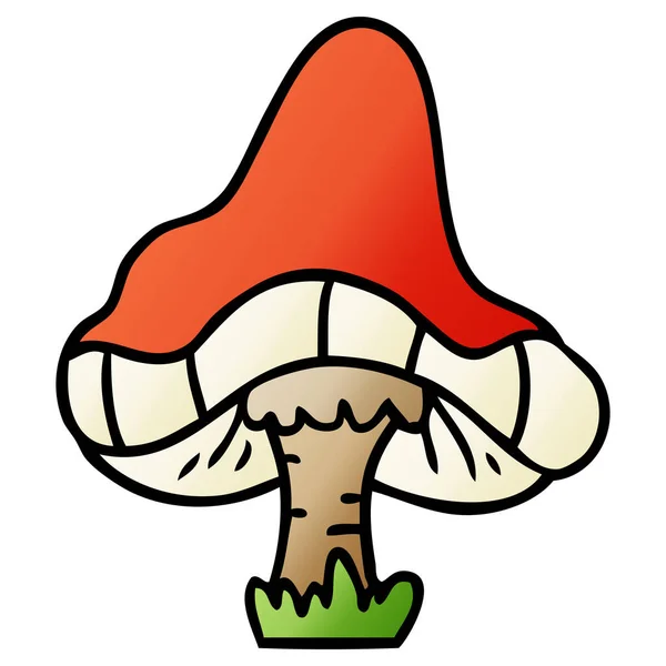 Scarabocchio cartone animato gradiente di un singolo fungo — Vettoriale Stock