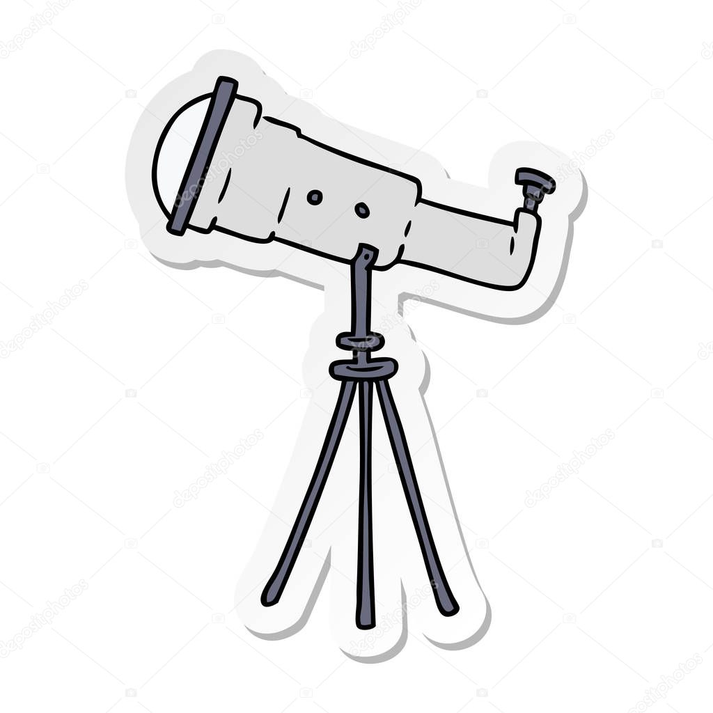 sticker cartoon doodle of a large telescope