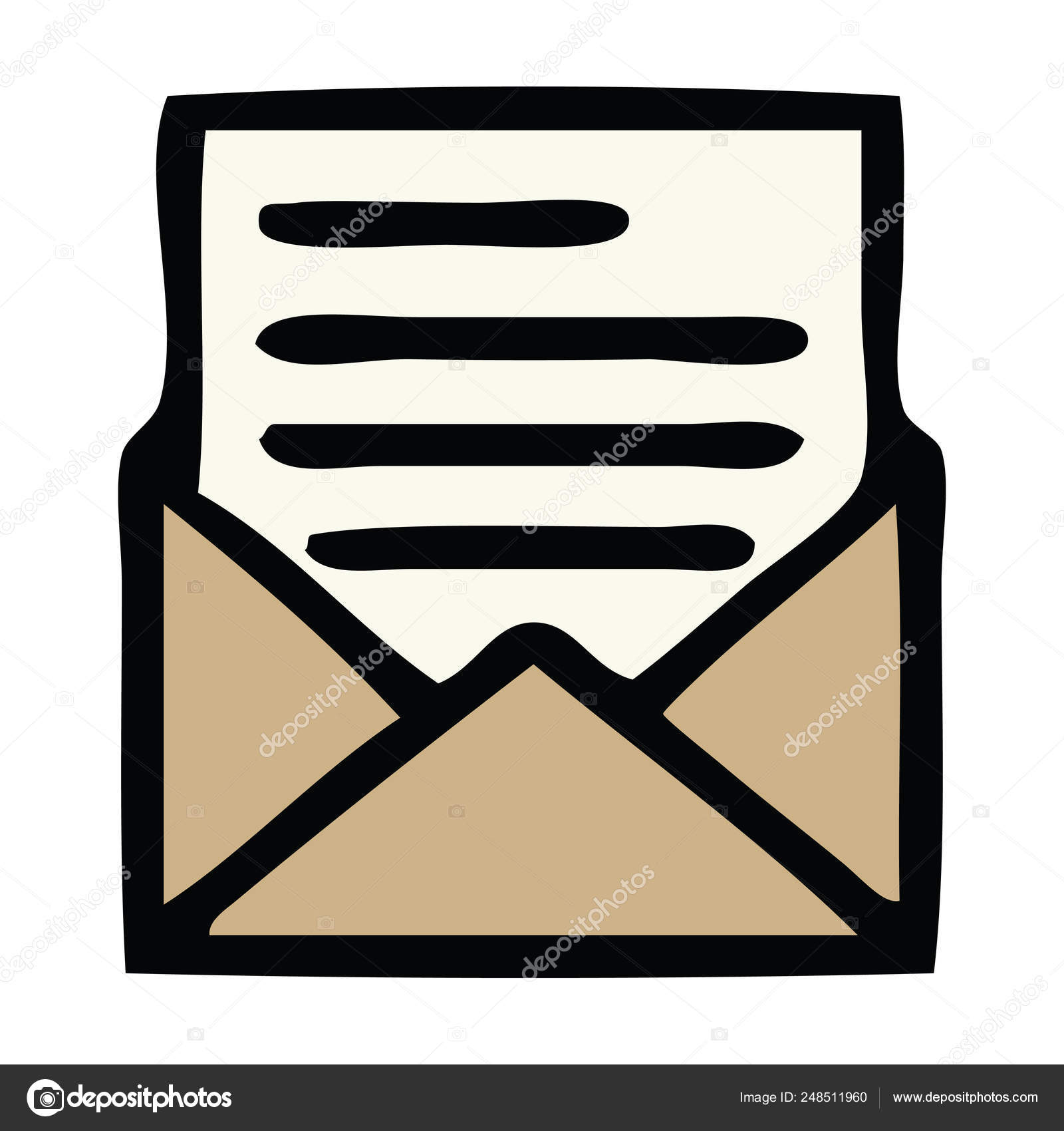 Image vectorielle Dessin Animé Mignon D'une Lettre Enveloppe par  ©lineartestpilot - 248511960, image size:1600x1700