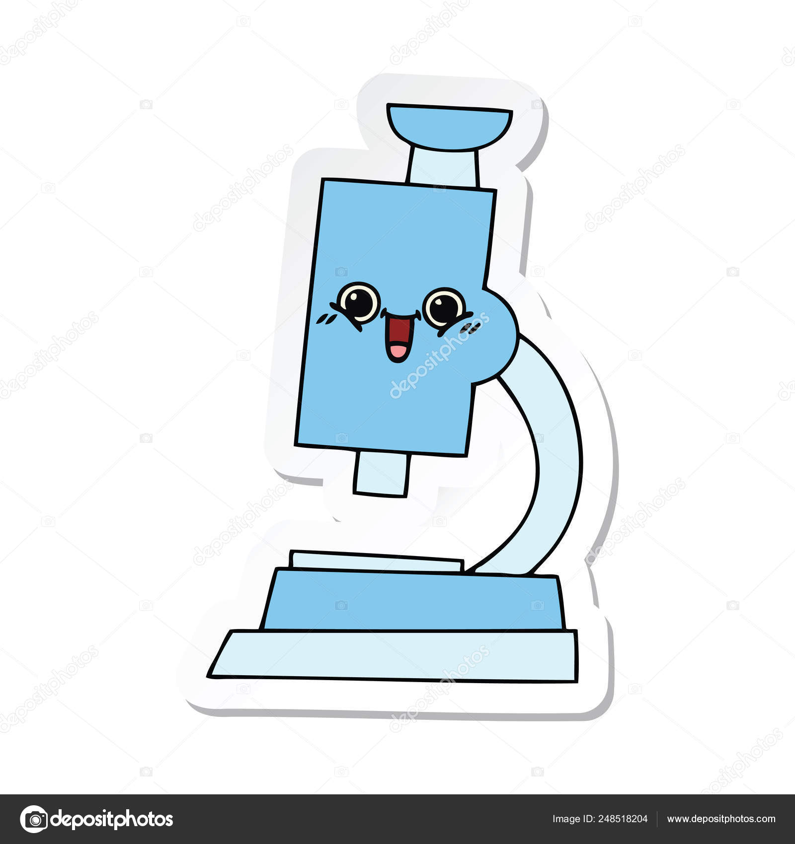 Sticker Cute Cartoon Microscope Stock Vector Image by ©lineartestpilot #248518204 Sticker Cute Cartoon Microscope Stock Vector Image by ©lineartestpilot #248518204