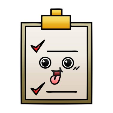 Degrade gölgeli karikatür bir kontrol listesi