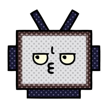 çizgi roman tarzı çizgi film robot baş