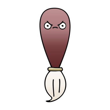 Degrade gölgeli karikatür boya fırçası