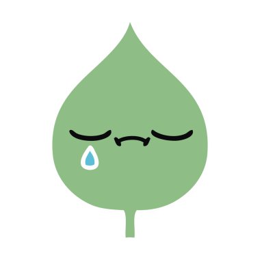 düz renk retro çizgi film ekspresiyon yaprak