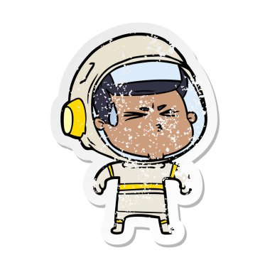 bir karikatür sıkıntılı etiket astronot vurguladı