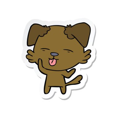 etiket dilini bir karikatür köpek