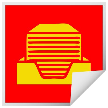 etiket çizgi film ofis kağıt yığını peeling Meydanı