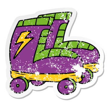 elle çizilmiş etiket karikatür doodle patenler, sıkıntılı