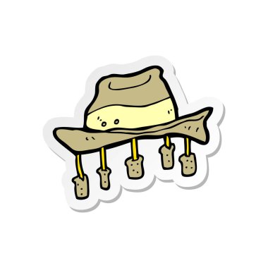 etiket bir karikatür şapka mantar ile