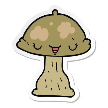 bir çizgi film mantarı etiket