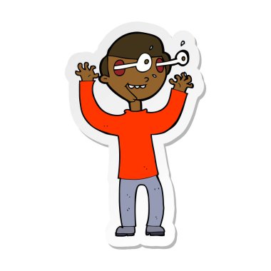 etiket gözler haşhaş ile bir çizgi film adamın