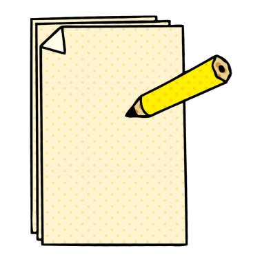 ilginç çizgi roman tarzı çizgi film kağıt ve kalem