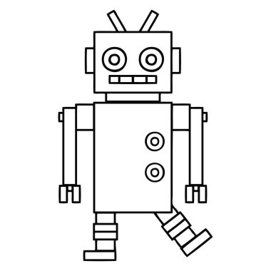 Çizim karikatür bir dans eden robot