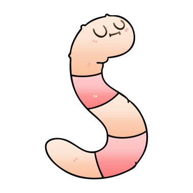 ilginç degrade gölgeli karikatür solucan