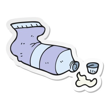 etiket bir karikatür macununu sıkılmış