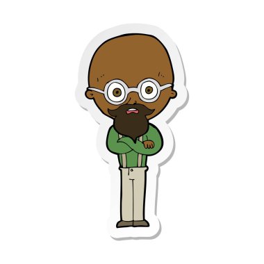 yaşlı adam etiket bir karikatür rahatsız