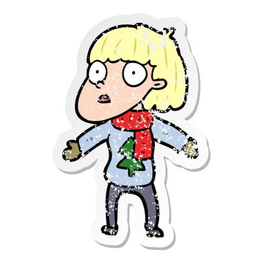 bir karikatür sıkıntılı etiket Noel kişi şaşırttı