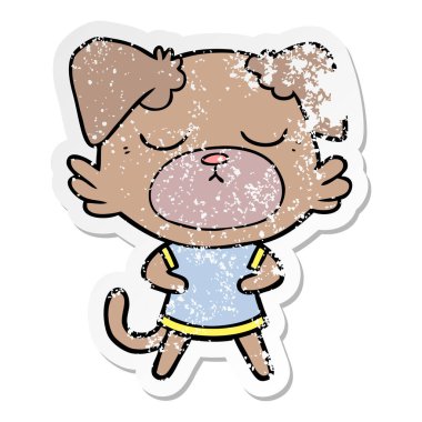 sevimli çizgi köpeklerin sıkıntılı etiket