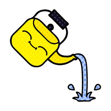 çizgi roman tarzı karikatür dökülen bir Kettle