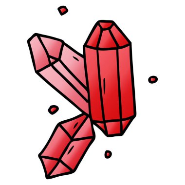 Degrade çizgi film kristal taşlar doodle