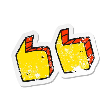 çizgi film tırnak Retro sıkıntılı etiket