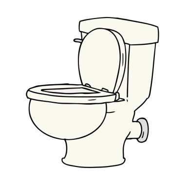 elle çizilmiş karikatür doodle banyo tuvalet