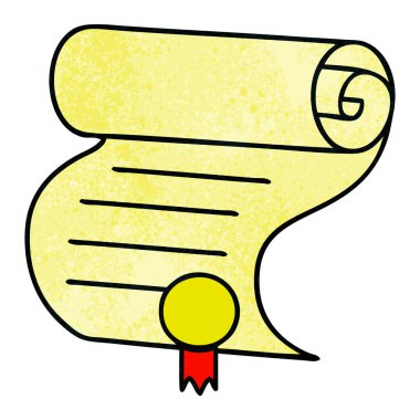 Retro grunge doku çizgi film önemli belge