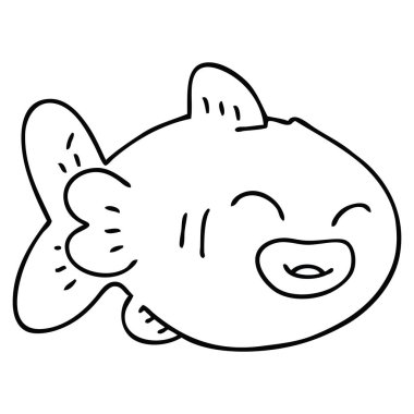 ilginç çizim karikatür balık 