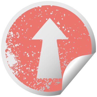 sıkıntılı dairesel peeling etiket ilginç sembolü ok