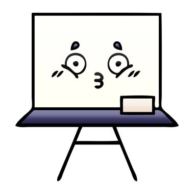 Degrade gölgeli çizgi film beyaz tahta