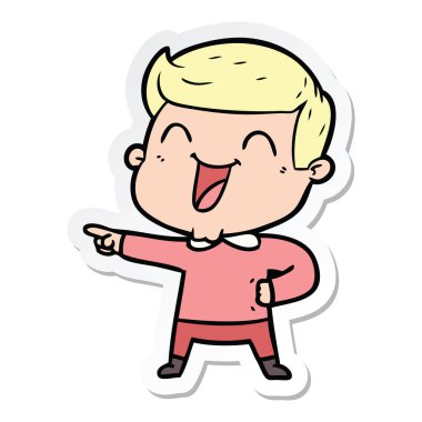 gülen bir çizgi film adam etiketi