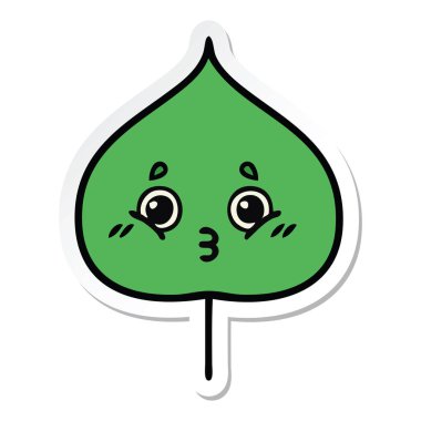 etiket sevimli çizgi ekspresiyon yaprak