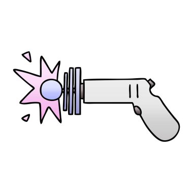 ilginç degrade gölgeli karikatür ışın silahı