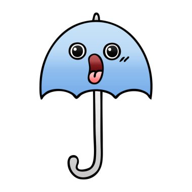 Degrade gölgeli karikatür şemsiye