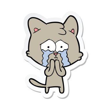 etiket bir karikatür kedi