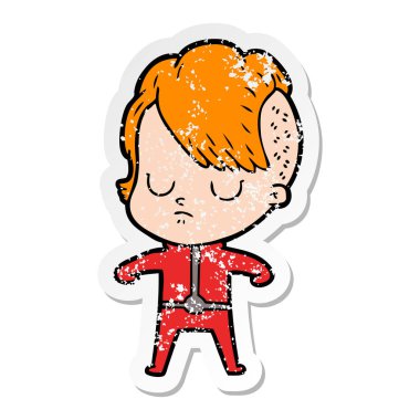 bir çizgi film kadının sıkıntılı etiket