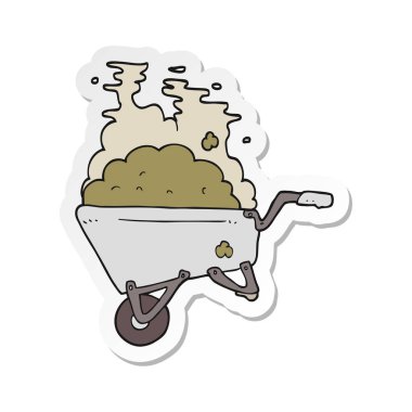 bir çizgi film el arabası kir ve tam etiket