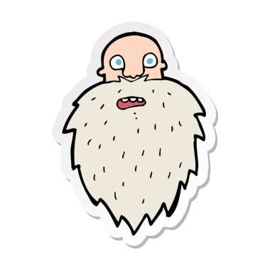 etiket bir karikatür sakallı adamın