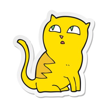 etiket bir karikatür kedi