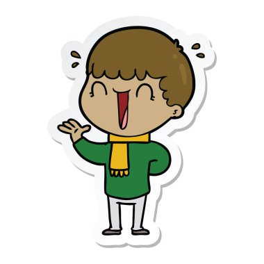 gülünecek bir çizgi film adamın etiket