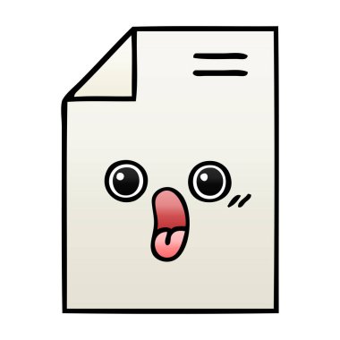 bir yaprak kağıda degrade gölgeli karikatür 