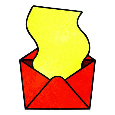 ilginç çizgi film mektup ve zarf el çekilmiş