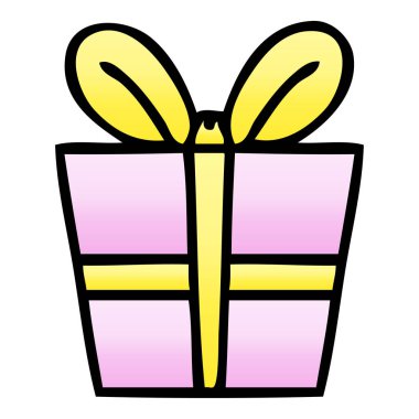 Degrade gölgeli ilginç karikatür mevcut