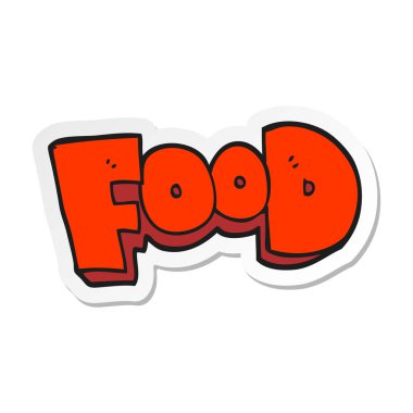 bir çizgi film kelime gıda etiket