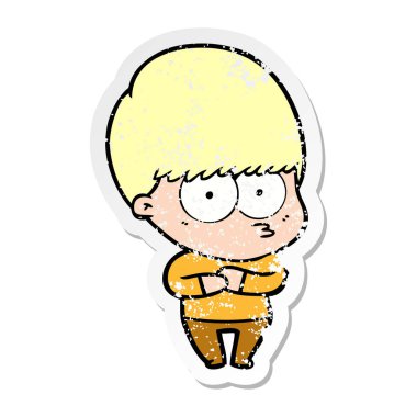 bir gergin çizgi film çocuk sıkıntılı etiket