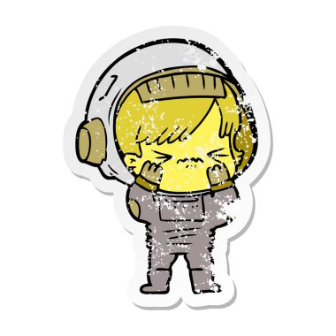 hata yapmaktan bir karikatür alan kızın sıkıntılı etiket