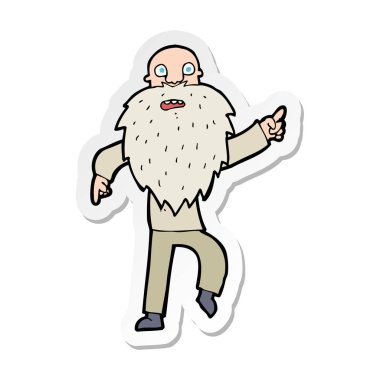 yaşlı adam bir karikatür etiket vurguladı