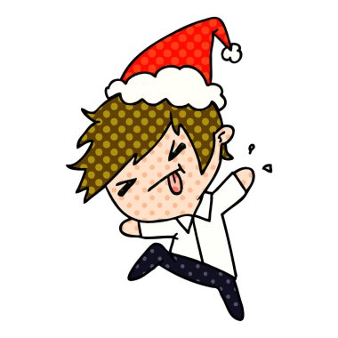 Noel karikatür kawaii çocuğun el çekilmiş