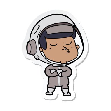 bir çizgi film emin astronotun etiket